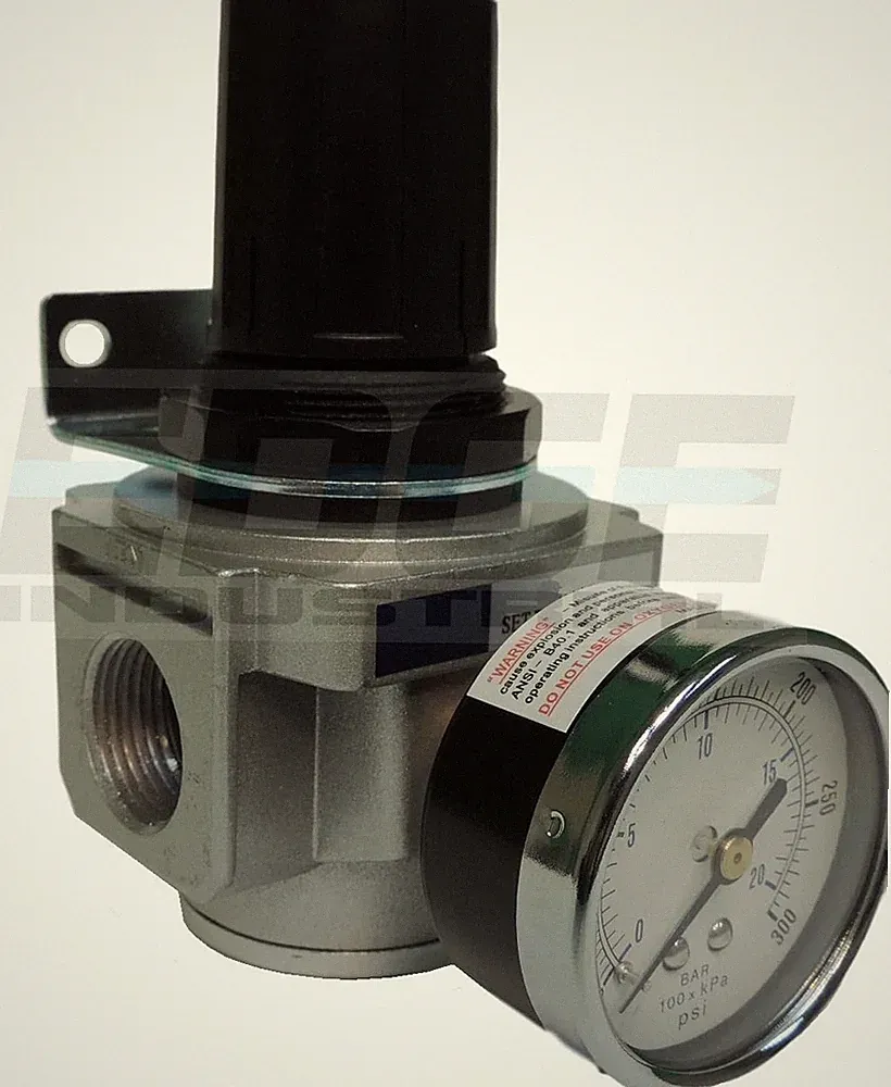 HEAVY DUTY IN-LINE COMPRESSED AIR PRESSURE REGULATOR FOR AIR COMPRESSOR