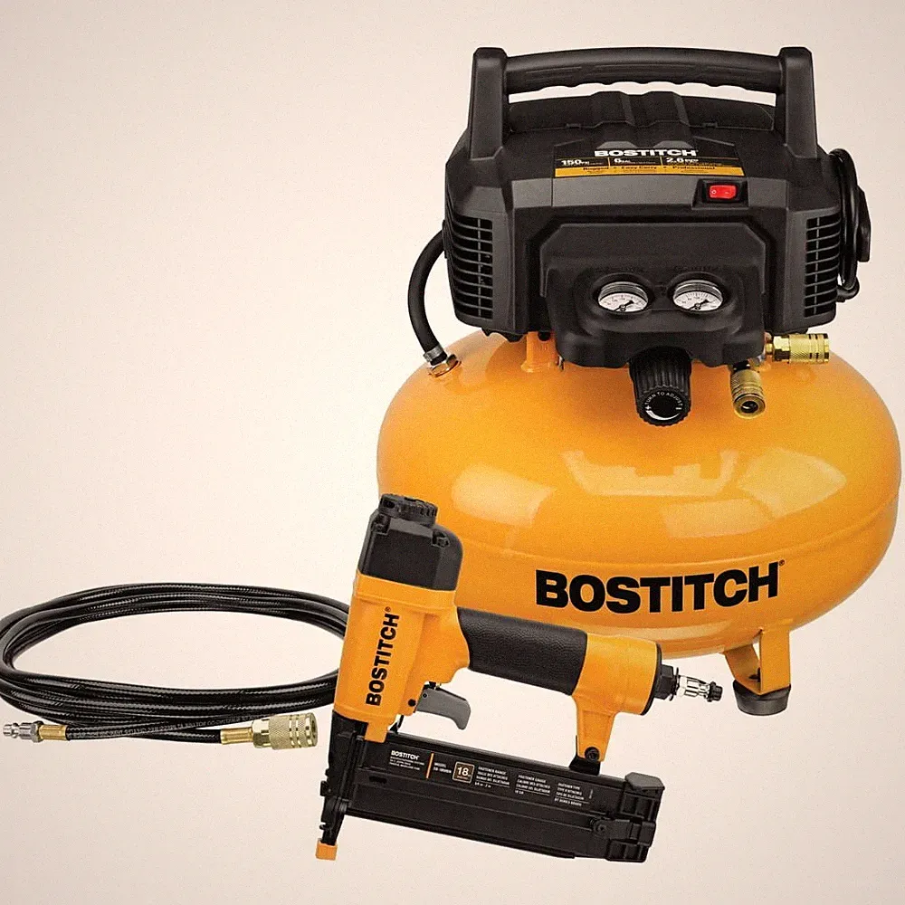 OPEN BOX Bostitch BXCM1KIT 6 gal 150 PSI Pancake Air Compressor w/ Nailer Kit