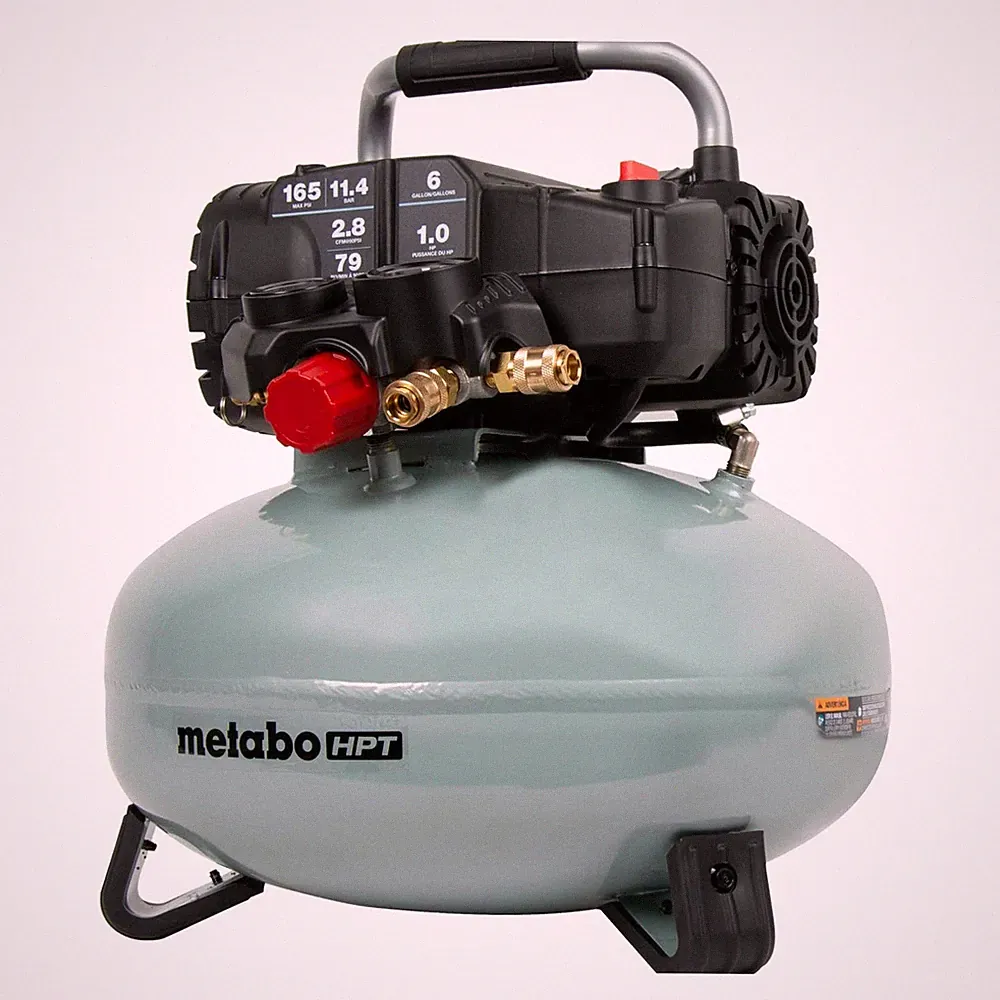 Pancake Air Compressor 6 Gallon 165PSI 1.0 HP Oil Free Metabo HPT EC711S High